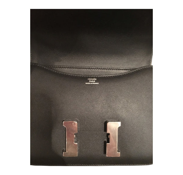 hermes constance mini 18 noir used embossing