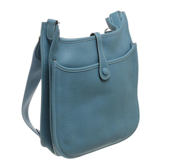 Hermes Evelyne PM Bag Blue Clemence 