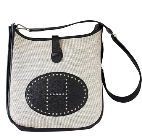 Hermes Evelyne GM Bag Noir Toile