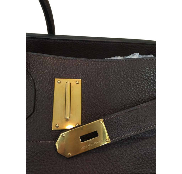 hermes hac bag 55 brown used detail