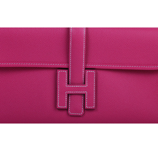 Hermes Jige Clutch Bag Rose Tyrien