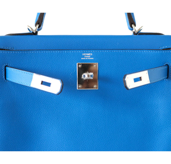 Hermes Kelly 28 Blue Hydra Evergrain