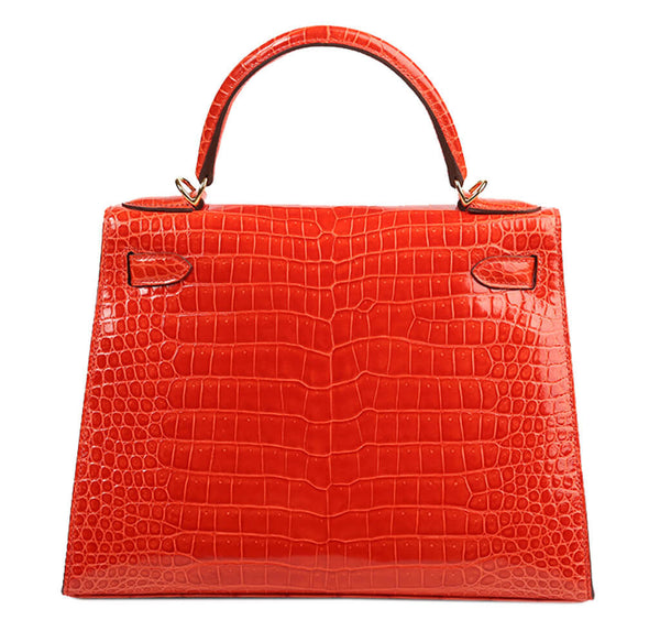 Hermes Kelly 28 Geranium Porosus Crocodile