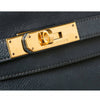 hermes kelly 28 navy blue used engraving