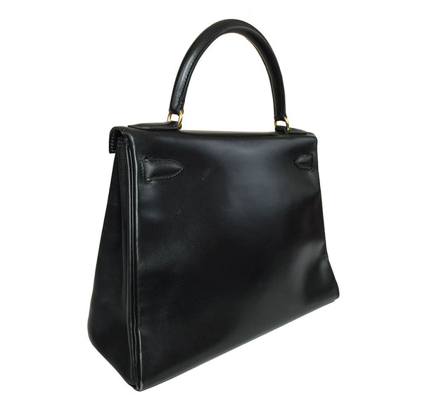 Hermes Kelly 28 Bag Black Swift 