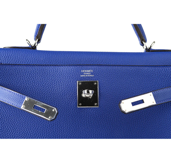 Hermes Kelly 32 Bag Blue Togo