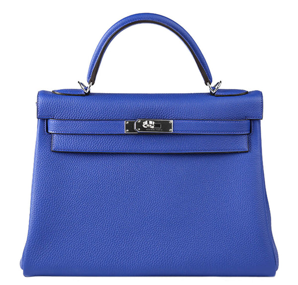 Hermes Kelly 32 Bag Blue Togo