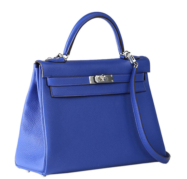 Hermes Kelly 32 Bag Blue Togo