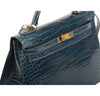 Hermes Kelly Bag Blue Roi Crocodile