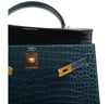 Hermes Kelly Bag Blue Roi Crocodile