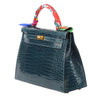 Hermes Kelly Bag Blue Roi Crocodile