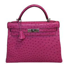 Hermès Kelly Ostrich Bag 32cm Pink Fuchsia