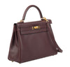 Hermes Kelly 32 Bag Prune Evercolor