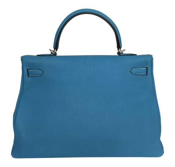 Hermes Kelly 35 Blue Jean Used back