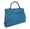 Hermes Kelly 35 Blue Jean Used side