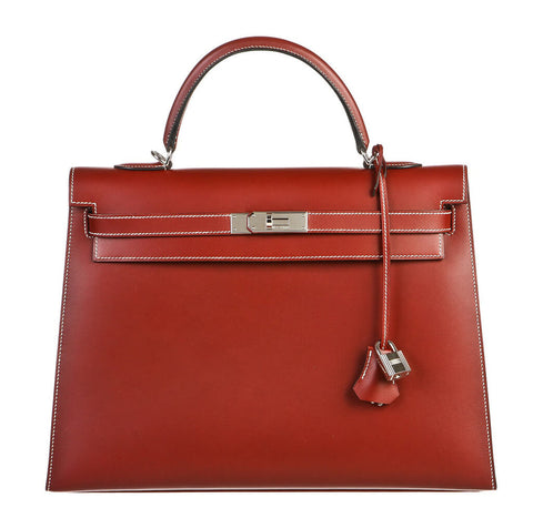 Hermes Kelly 35 Bag Chamonix Red