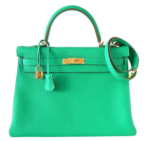 Hermes Kelly 35 Bag Menthe Clemence