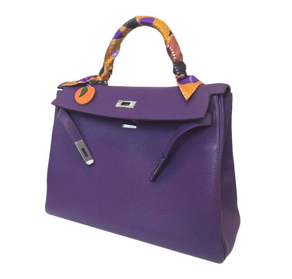 hermes kelly 35 ultraviolet used open side