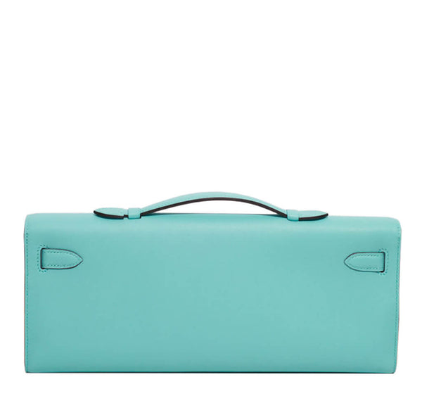 Hermes Kelly Cut Bag Blue Atoll