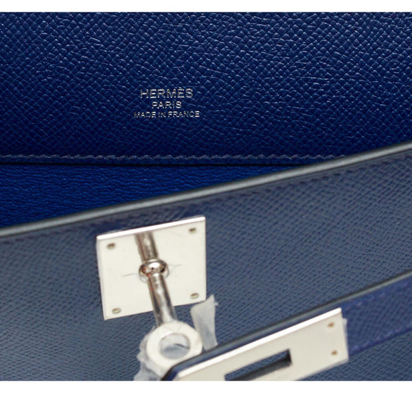 Hermes Kelly Cut Clutch Bag Blue 