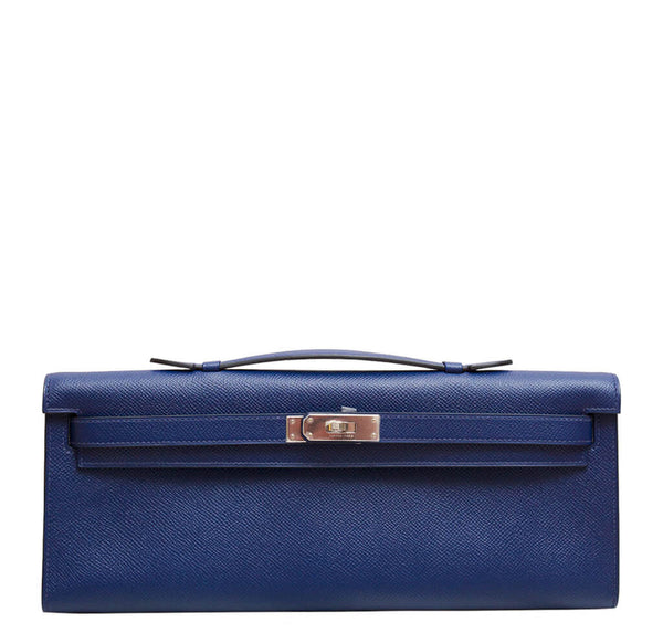 Hermes Kelly Cut Clutch Bag Blue 