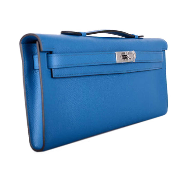 Hermes Kelly Cut Bag Blue Izmir