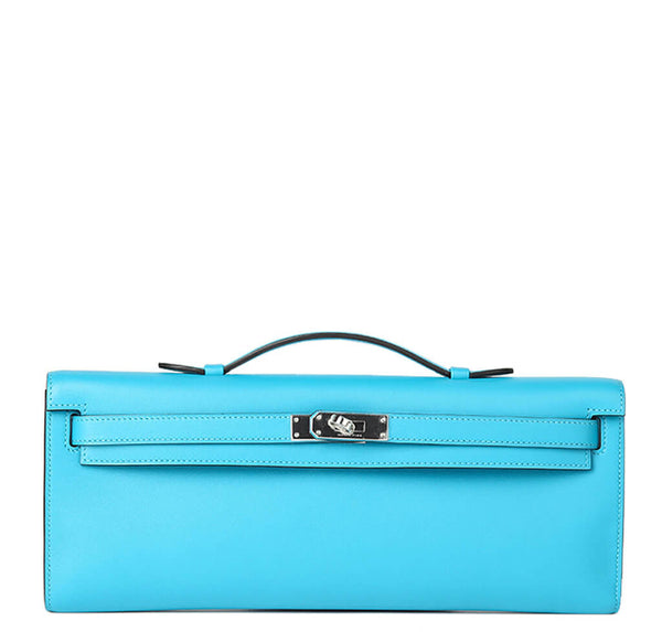 Hermes Kelly Cut Bag Turquoise Swift 