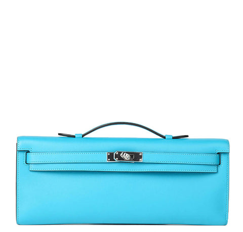 Hermes Kelly Cut Bag Turquoise Swift 