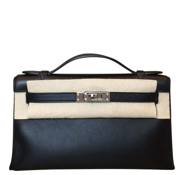 Hermes Kelly Pochette Black Leather