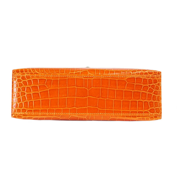 Hermes Kelly Pochette Feu Porosus Crocodile