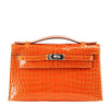 Hermes Kelly Pochette Feu Porosus Crocodile