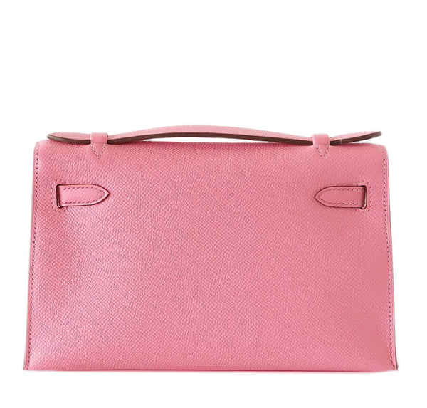 Hermes Kelly Pochette Rose Confetti Epsom