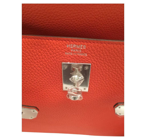 hermes kelly retourne 35 used orange poppy embossing