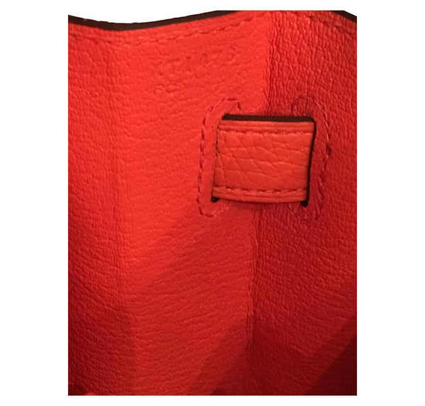 hermes kelly retourne 35 used orange poppy inside