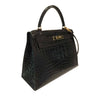 hermes kelly sellier 28 alligator ebene used side