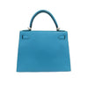 Hermes Kelly Sellier 28 Turquoise Used Back