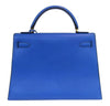 hermes kelly sellier 32 blue france used back