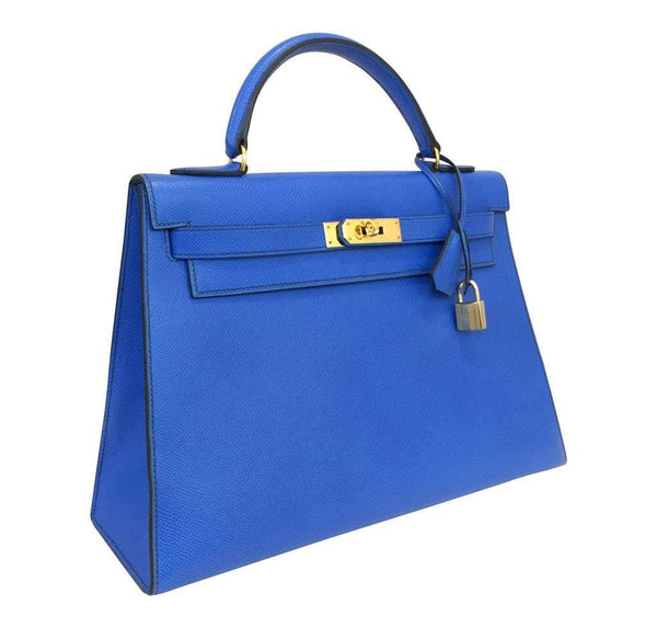 hermes kelly sellier 32 blue france used side