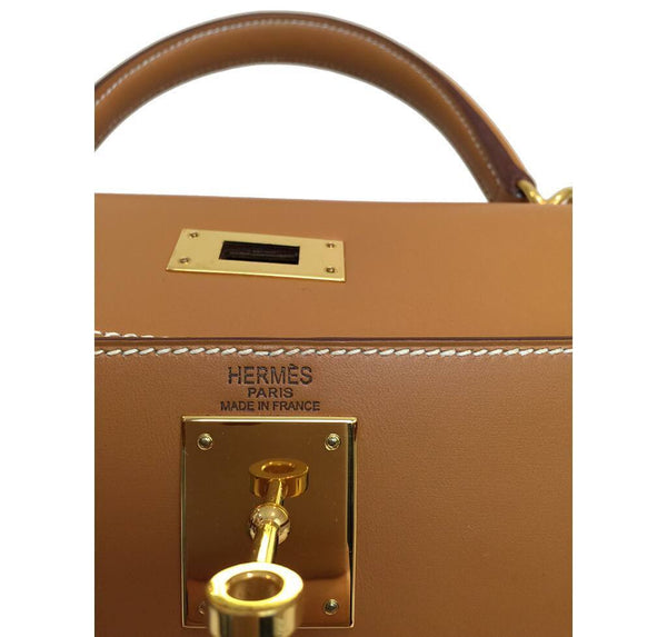 Hermes Kelly Sellier Gold Used Embossing