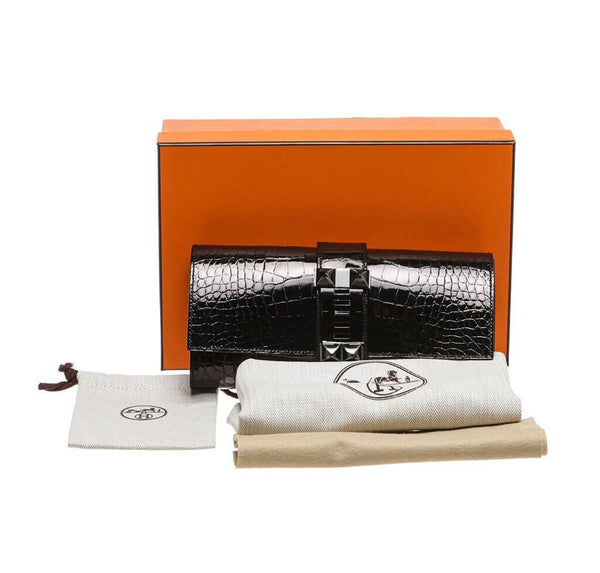 Hermes Medor Clutch 23 Alligator Black New Overview