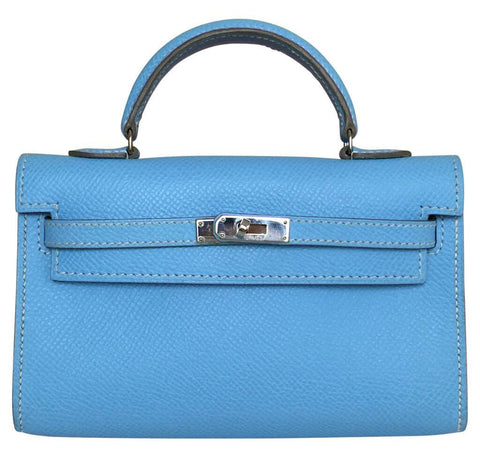 Hermes Tiny Kelly Blue Celeste Epsom