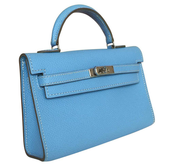 hermes tiny kelly blue paradise used side