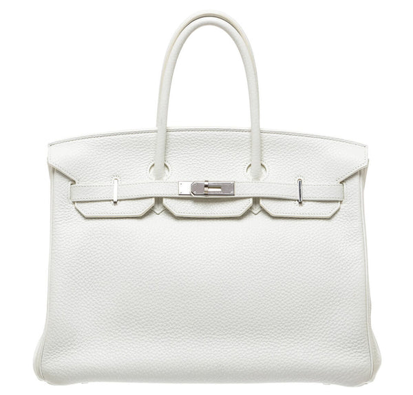 Hermes Birkin 35 Bag White Togo 