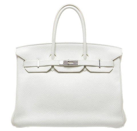 Hermes Birkin 35 Bag White Togo 