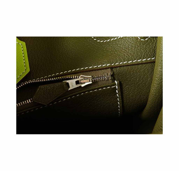 hermes birkin 35 kiwi lichen candy series used zipper