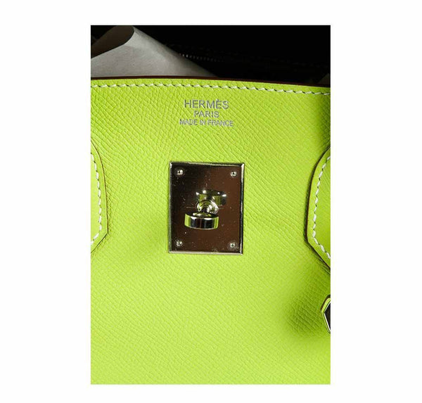 hermes birkin 35 kiwi lichen candy series used embossing