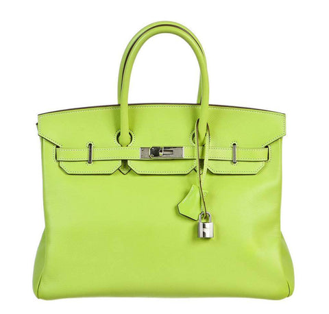 Hermes Birkin 35 Kiwi Lichen Bag