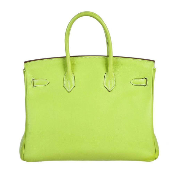 hermes birkin 35 kiwi lichen candy series used back