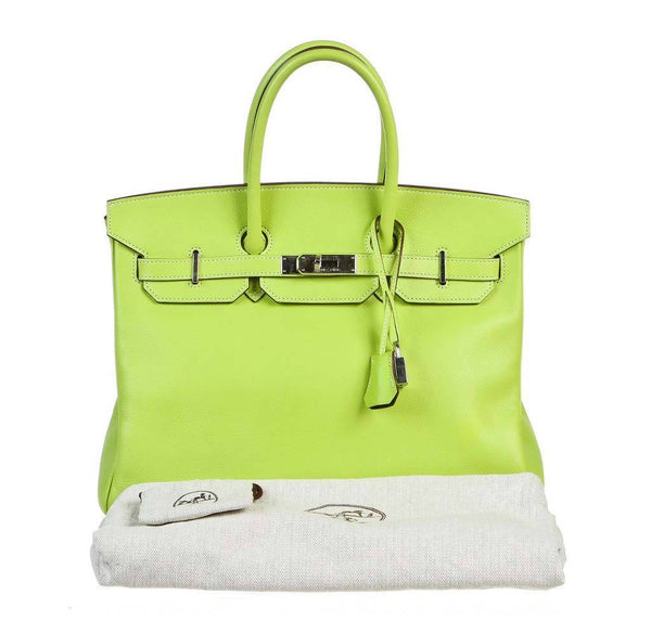 hermes birkin 35 kiwi lichen candy series used complete