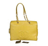 chanel large shoulder bag lime green used complete